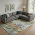 8' X 10' Beige And Copper Abstract Washable Area Rug With UV Protection