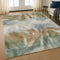9' X 12' Beige And Copper Abstract Washable Area Rug With UV Protection