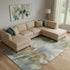 9' X 12' Beige And Copper Abstract Washable Area Rug With UV Protection