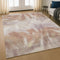 9' X 12' Copper And Ivory Abstract Washable Area Rug With UV Protection