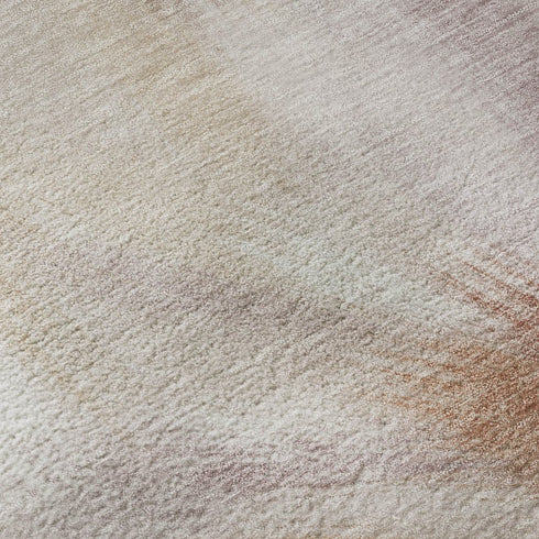 9' X 12' Copper And Ivory Abstract Washable Area Rug With UV Protection