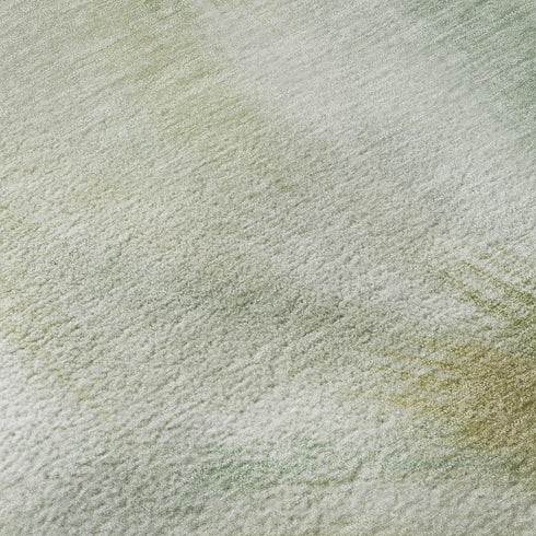 5' X 8' Green And Ivory Abstract Washable Area Rug With UV Protection