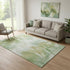 5' X 8' Green And Ivory Abstract Washable Area Rug With UV Protection