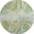 8' Green And Ivory Abstract Washable Round Rug With UV Protection