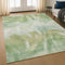 8' X 10' Green And Ivory Abstract Washable Area Rug With UV Protection
