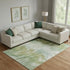 8' X 10' Green And Ivory Abstract Washable Area Rug With UV Protection