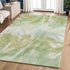 8' X 10' Green And Ivory Abstract Washable Area Rug With UV Protection