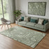 5' X 8' Sage And Ivory Geometric Washable Area Rug With UV Protection