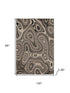 8' X 10' Beige And Charcoal Geometric Washable Area Rug With UV Protection