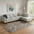 8' X 10' Beige And Charcoal Geometric Washable Area Rug With UV Protection