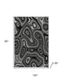 8' X 10' Black And Ivory Geometric Washable Area Rug With UV Protection