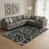 8' X 10' Black And Ivory Geometric Washable Area Rug With UV Protection