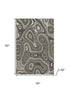 5' X 8' Gray And Silver Geometric Washable Area Rug With UV Protection