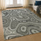 8' X 10' Gray And Silver Geometric Washable Area Rug With UV Protection