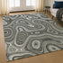 8' X 10' Gray And Silver Geometric Washable Area Rug With UV Protection