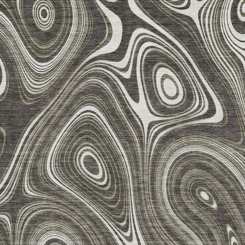 8' X 10' Gray And Silver Geometric Washable Area Rug With UV Protection