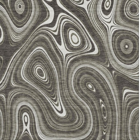 8' X 10' Gray And Silver Geometric Washable Area Rug With UV Protection