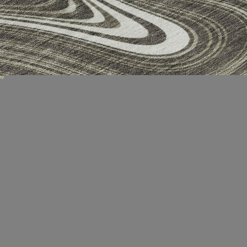 8' X 10' Gray And Silver Geometric Washable Area Rug With UV Protection