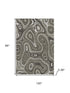 8' X 10' Gray And Silver Geometric Washable Area Rug With UV Protection