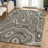 8' X 10' Gray And Silver Geometric Washable Area Rug With UV Protection