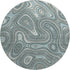 8' Sky Blue And Ivory Geometric Washable Round Rug With UV Protection