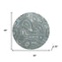 8' Sky Blue And Ivory Geometric Washable Round Rug With UV Protection