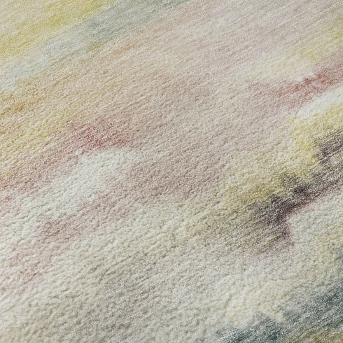 5' X 8' Gold And Ivory Striped Washable Area Rug With UV Protection