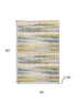 5' X 8' Gold And Ivory Striped Washable Area Rug With UV Protection