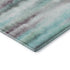 8' Teal And Ivory Striped Washable Round Rug With UV Protection