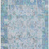5' X 8' Blue And Ivory Patchwork Washable Area Rug With UV Protection