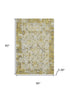5' X 8' Gold And Ivory Patchwork Washable Area Rug With UV Protection