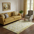 5' X 8' Gold And Ivory Patchwork Washable Area Rug With UV Protection