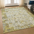 8' X 10' Gold And Ivory Patchwork Washable Area Rug With UV Protection