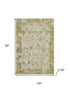 8' X 10' Gold And Ivory Patchwork Washable Area Rug With UV Protection