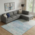 8' X 10' Aqua And Beige Abstract Washable Area Rug With UV Protection