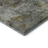 8' Olive Green And Gold Abstract Washable Round Rug With UV Protection