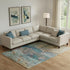 8' X 10' Teal And Beige Abstract Washable Area Rug With UV Protection
