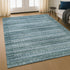 8' X 10' Sage And Blue Striped Washable Area Rug With UV Protection