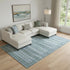 8' X 10' Sage And Blue Striped Washable Area Rug With UV Protection