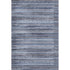 5' X 8' Blue And Charcoal Striped Washable Area Rug With UV Protection