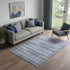 5' X 8' Blue And Charcoal Striped Washable Area Rug With UV Protection