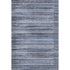 8' X 10' Blue And Charcoal Striped Washable Area Rug With UV Protection