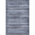 8' X 10' Blue And Charcoal Striped Washable Area Rug With UV Protection