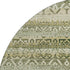 8' Green And Charcoal Striped Washable Round Rug With UV Protection