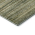 8' Green And Charcoal Striped Washable Round Rug With UV Protection
