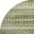 8' Green And Charcoal Striped Washable Round Rug With UV Protection