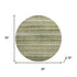 8' Green And Charcoal Striped Washable Round Rug With UV Protection