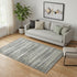 5' X 8' Pewter And Charcoal Striped Washable Area Rug With UV Protection