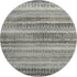 8' Pewter And Charcoal Striped Washable Round Rug With UV Protection