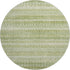 8' Sage And Beige Striped Washable Round Rug With UV Protection